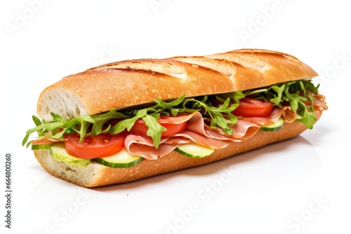 Gourmet sandwich isolated on white background. © Mehdi