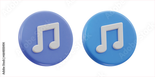 3d music icon set