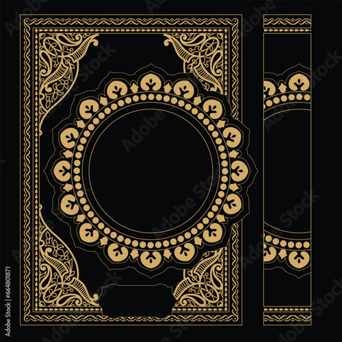 Quran book cover design vector book 