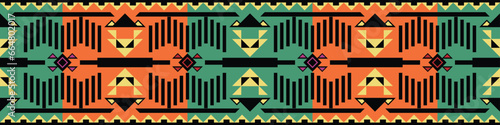 Colorful geometric ethnic pattern. Oriental, western, aztec, tribal traditional. seamless pattern. fabric, tile, background, carpet, wallpaper, clothing, sarong,wrapping, Batik, fabric,Vector pattern.