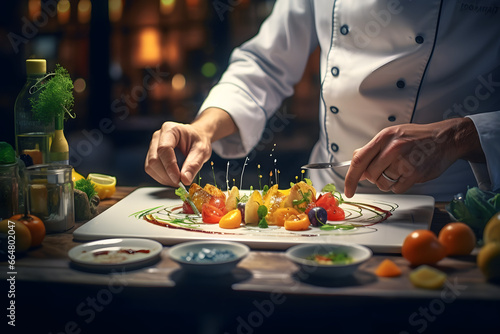 Wallpaper Mural A dedicated chef carefully plating an exquisite meal Torontodigital.ca