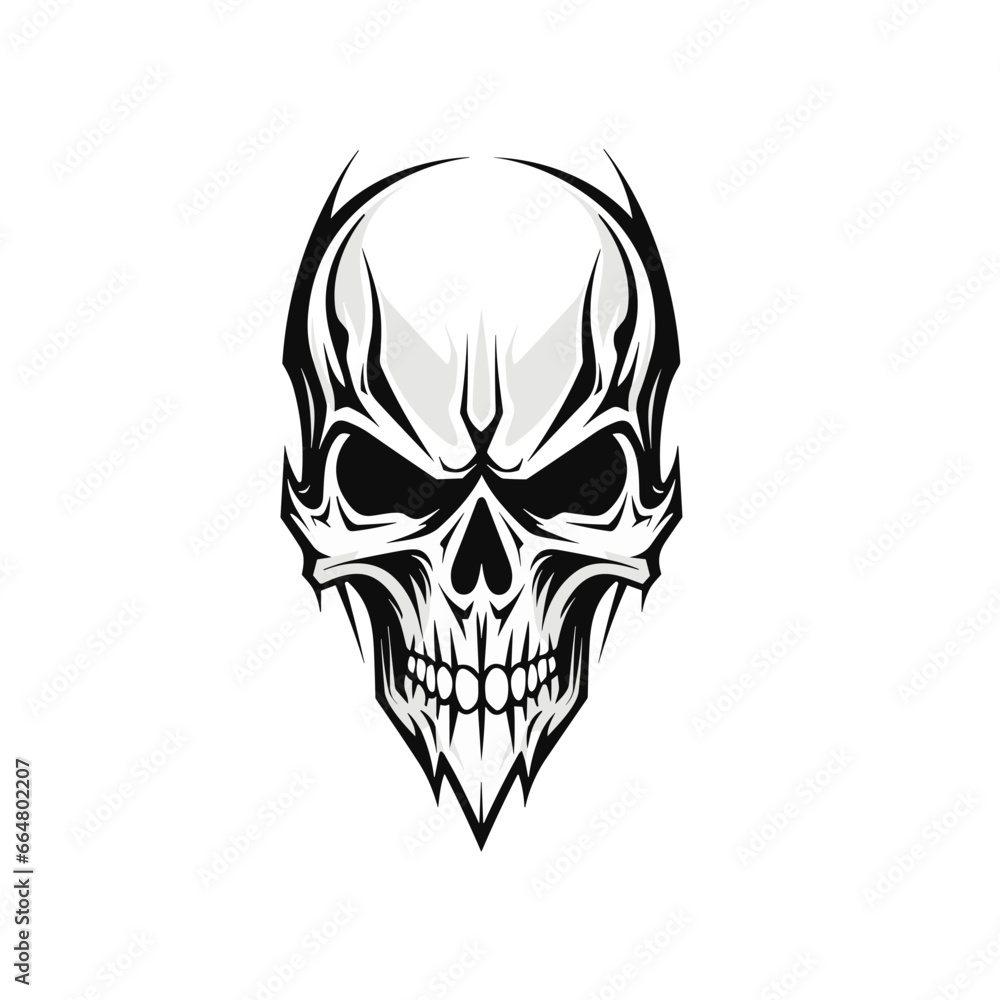 Artistic vector of a skull illustration. Suitable for tattoo, design, and logo. Artistic vector of a skull illustration. Suitable for tattoo, design, and logo.