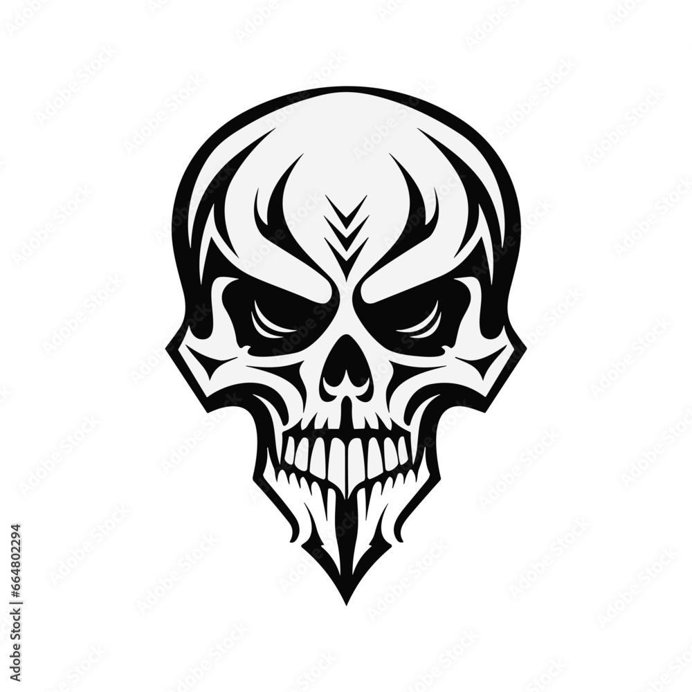 Artistic vector of a skull illustration. Suitable for tattoo, design, and logo. Artistic vector of a skull illustration. Suitable for tattoo, design, and logo.