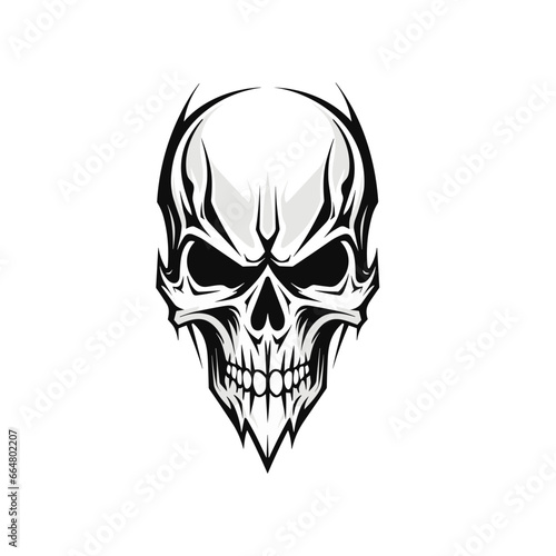 Artistic vector of a skull illustration. Suitable for tattoo, design, and logo.	