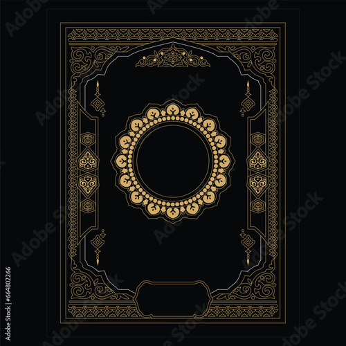 Quran book cover design vector book 