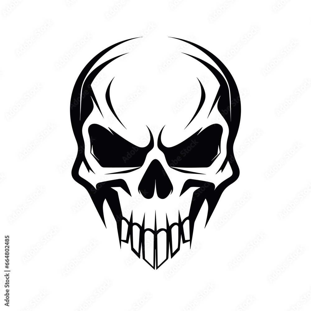 Fototapeta premium Artistic vector of a skull illustration. Suitable for tattoo, design, and logo. 