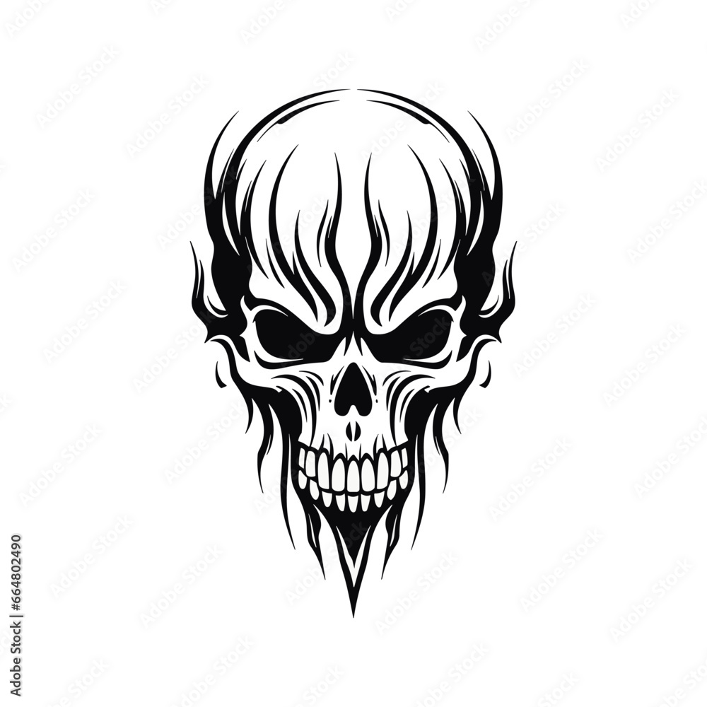 Artistic vector of a skull illustration. Suitable for tattoo, design, and logo. Artistic vector of a skull illustration. Suitable for tattoo, design, and logo.