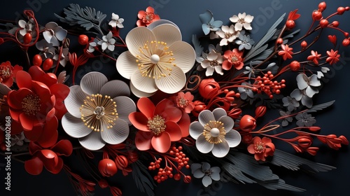 Floral New Year Chinese , Happy New Year Background, Hd Background