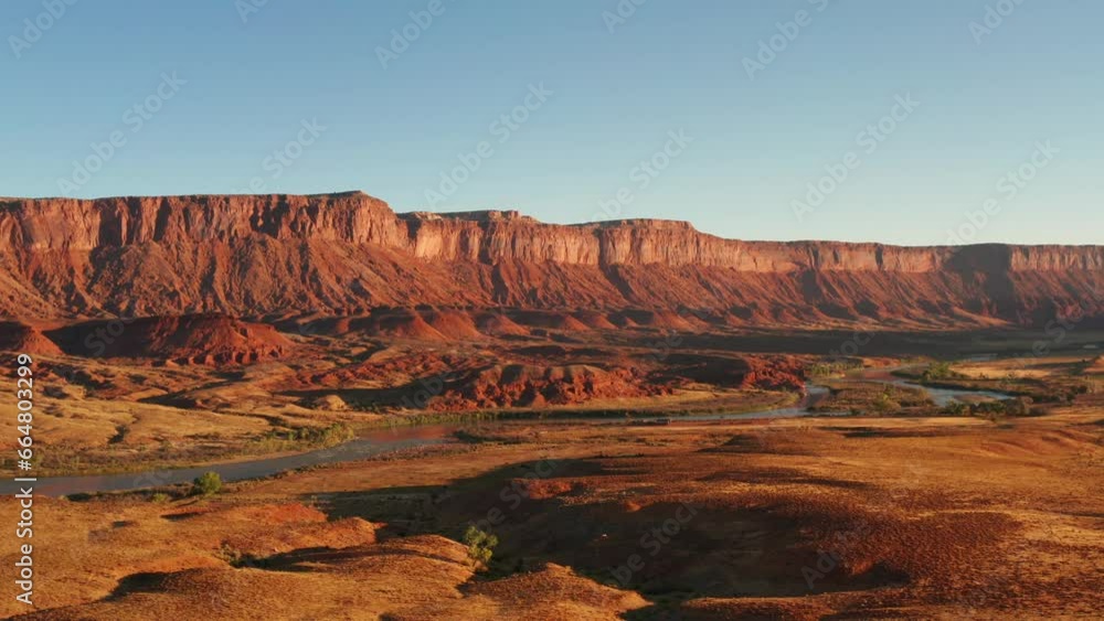 Moab, Utah Mountains during Golden Hour, Drone Slow Parallax Shot Moab, Utah Mountains during Golden Hour, Drone Slow Parallax Shot