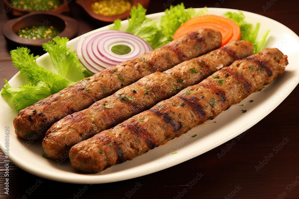 Tasty seekh kabab.