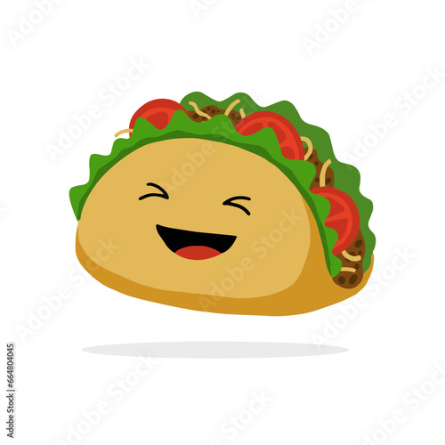 Happy taco cartoon