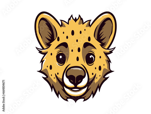 Doodle Hyena, cartoon sticker, sketch, vector, Illustration, minimalistic