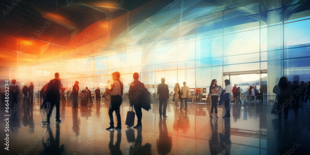 A busy airport terminal