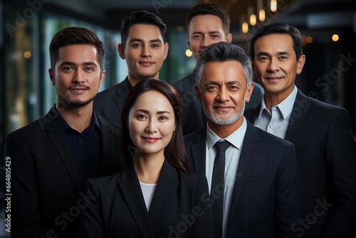 Portrait of a successful business team ,generative ai