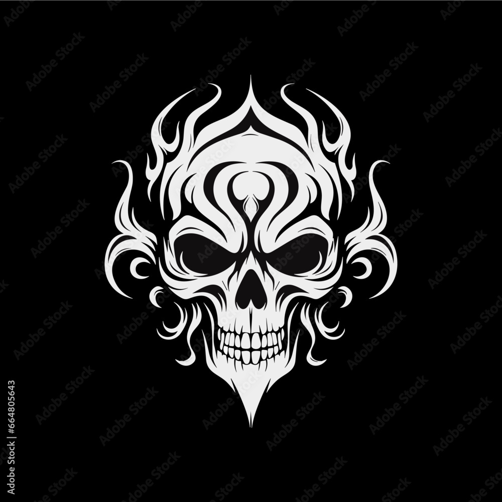 Artistic vector of a skull illustration. Suitable for tattoo, design, and logo. Artistic vector of a skull illustration. Suitable for tattoo, design, and logo.