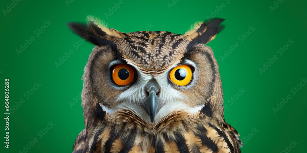 Photo In The Owl Studio On A Smooth Colored Background Created Using Artificial Intelligence Photo In The Owl Studio On A Smooth Colored Background Created Using Artificial Intelligence