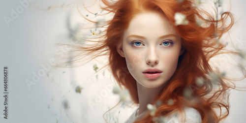 attractive redheaded female portrait