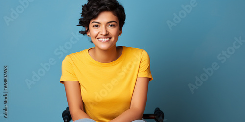 Disabled woman using a wheelchair