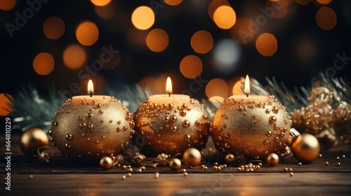 Christmas Background With Decorative Candles 2024, Happy New Year Background, Hd Background