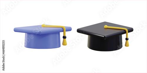graduation hat icon 3d rendering