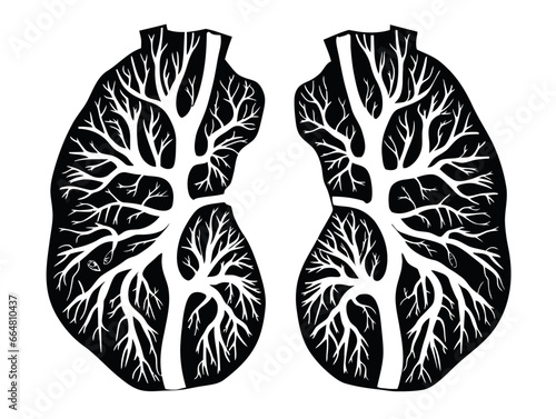 Doodle X-Ray contrast, cartoon sticker, sketch, vector, Illustration, minimalistic