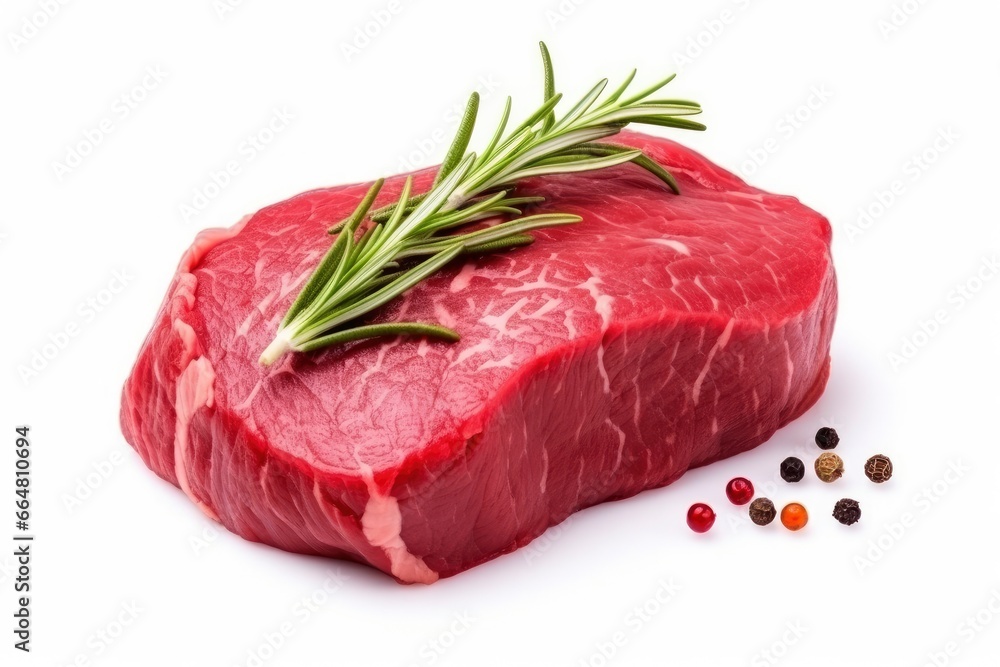 Fillet steak beef meat isolated on white background.