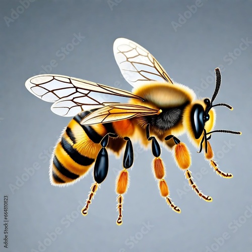 Honey Bee Isolated on a Transparent Background