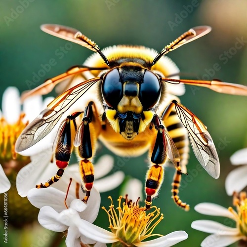 Honey Bee Isolated on a Transparent Background