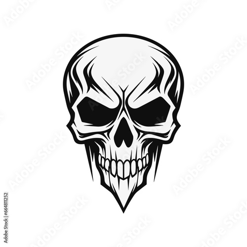Artistic vector of a skull illustration. Suitable for tattoo, design, and logo.