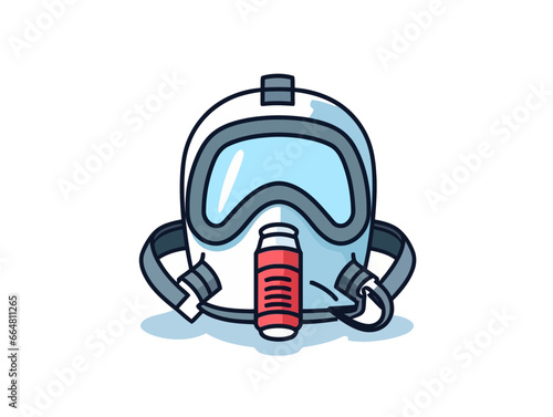 Doodle Resuscitation mask, cartoon sticker, sketch, vector, Illustration, minimalistic