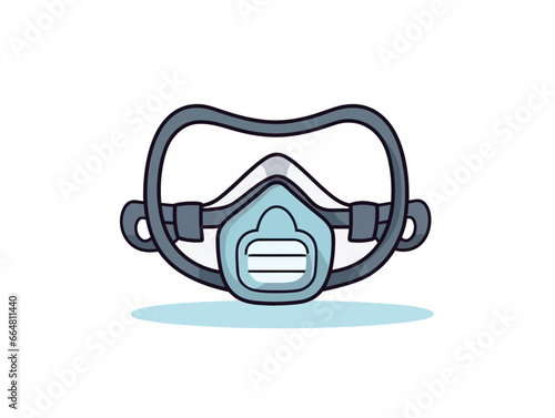 Doodle Resuscitation mask, cartoon sticker, sketch, vector, Illustration, minimalistic