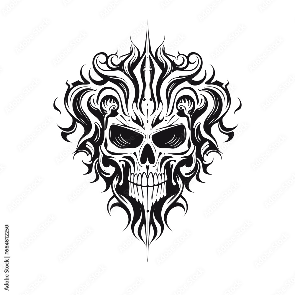 Artistic vector of a skull illustration. Suitable for tattoo, design, and logo. Artistic vector of a skull illustration. Suitable for tattoo, design, and logo.