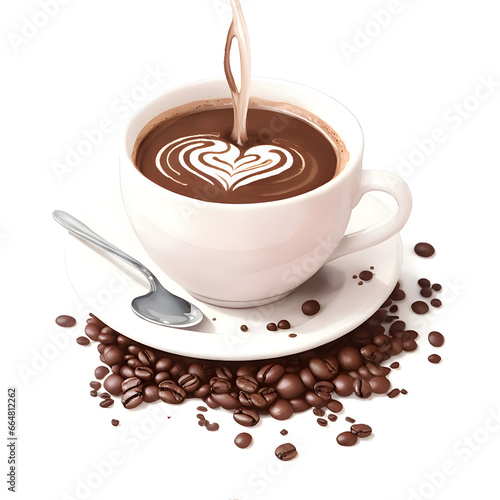HOT Cocoa  in white cup,ai generative 