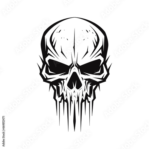 Artistic vector of a skull illustration. Suitable for tattoo, design, and logo.