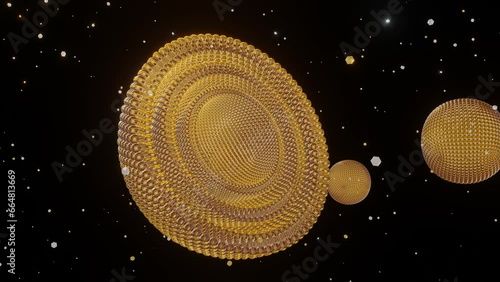 Isolated multi lamellar vesicle or multilayered liposome in the black background 3d rendering photo