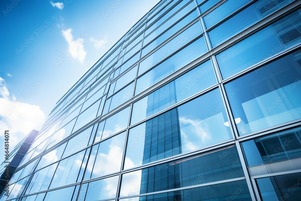 Modern facade of a glass building Modern facade of a glass building