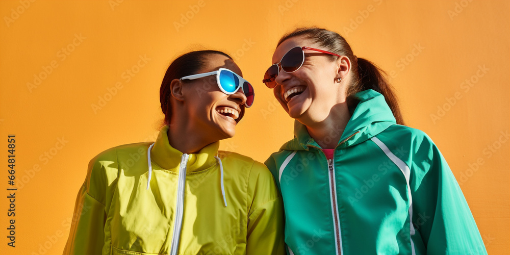 bright portrait of young friends bright portrait of young friends