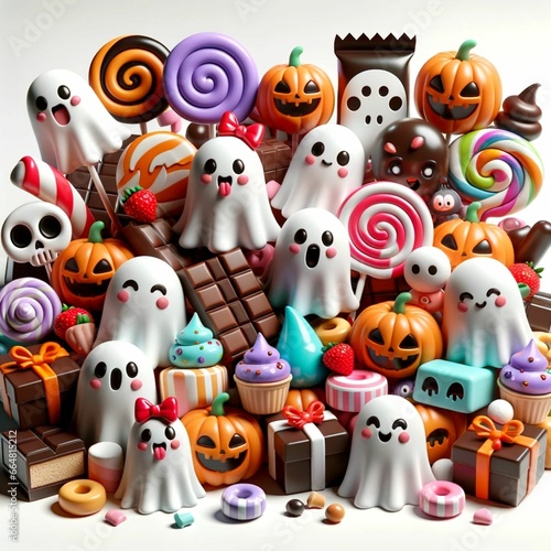 pile of candy with a Halloween theme