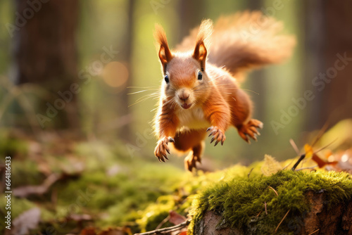 Jumping squirrel in the wild © Veniamin Kraskov