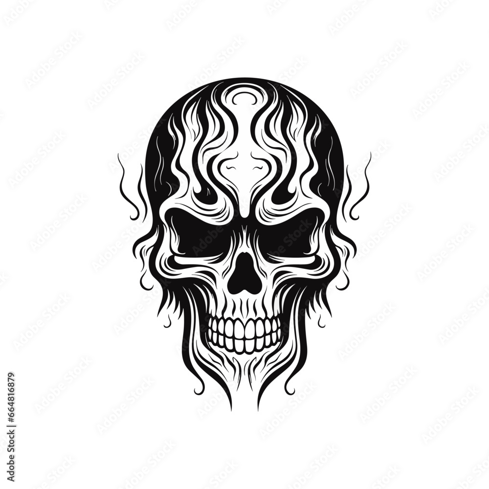 Artistic vector of a skull illustration. Suitable for tattoo, design, and logo. Artistic vector of a skull illustration. Suitable for tattoo, design, and logo.
