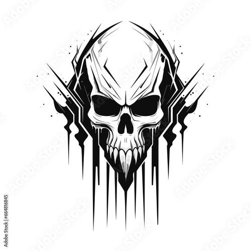 Artistic vector of a skull illustration. Suitable for tattoo, design, and logo.