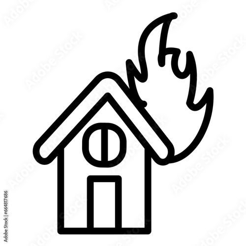 Burning House Icon Style