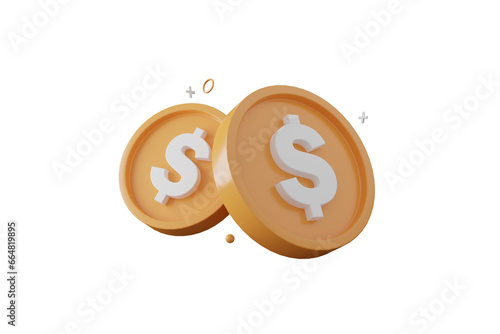Explosion of gold coins with dollar sign. Jackpot or casino poke concept. 3d rendering.