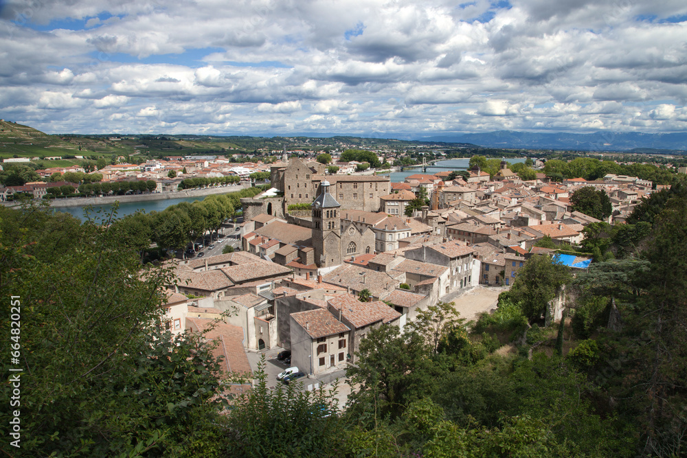 Panorama sur les villes de Tournon sur Rhône et de Tain l'Hermitage