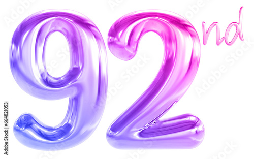 92 nd anniversary - gradient number anniversary