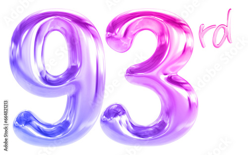 93 rd anniversary - gradient number anniversary