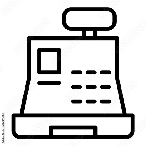 Cashier Machine Icon Style