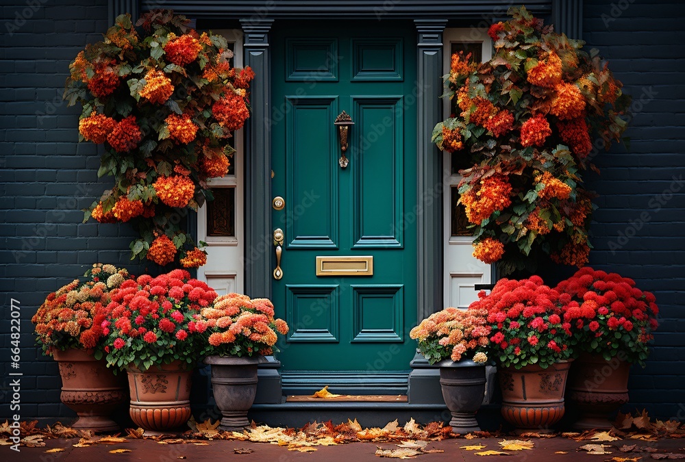 Welcoming Home Entrance with Autumn Decor