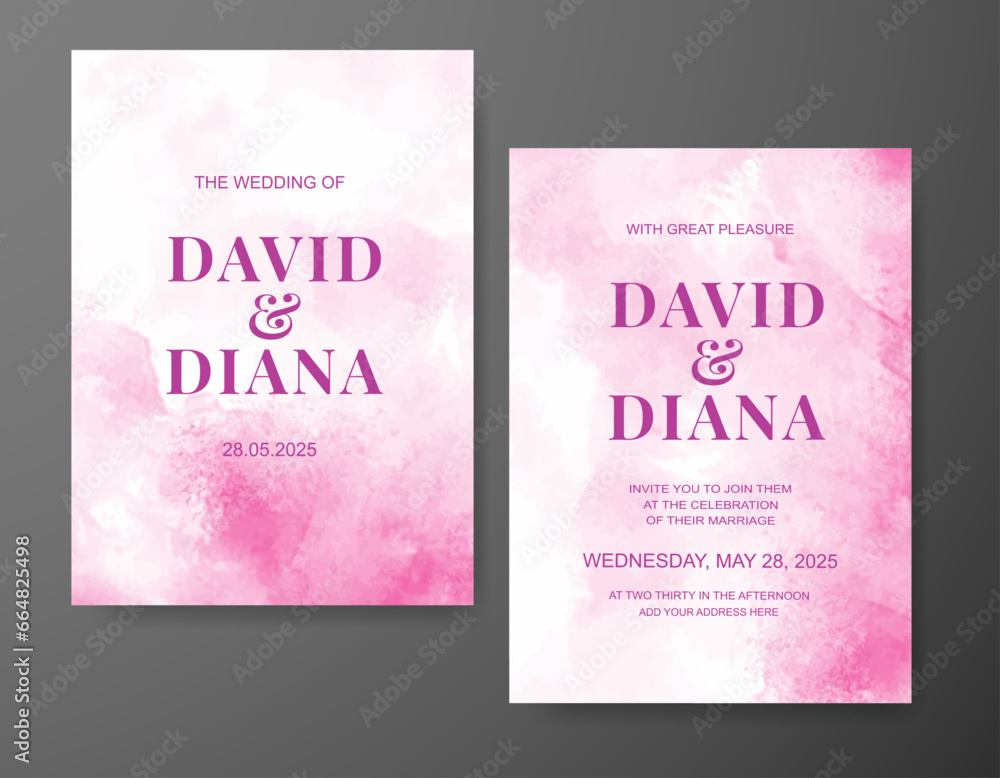 Wedding invitation with abstract watercolor background Wedding invitation with abstract watercolor background