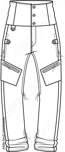 Winter Sports Apparel Design Vector Illustrations for Ski Pants